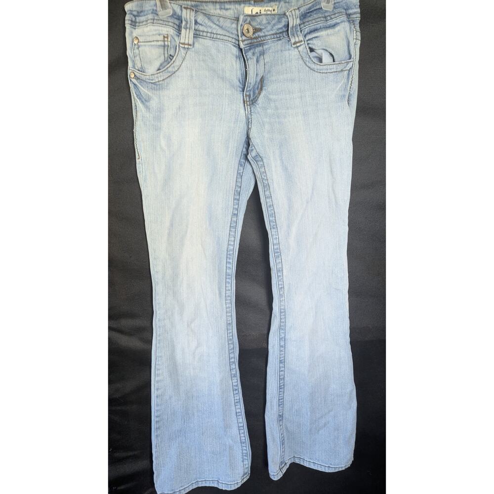 LEI Ashley Trouble Flare Jeans Juniors Light Wash Y2K Low Rise 29" Inseam